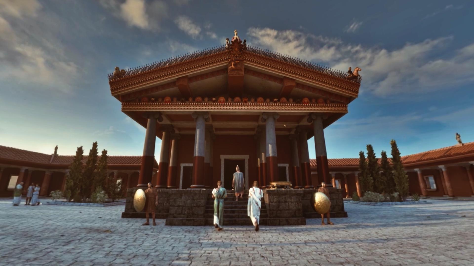 Ricostruzione in realtà virtuale di un tempio dell'antica Perugia, esperienza Perugia sotterranea